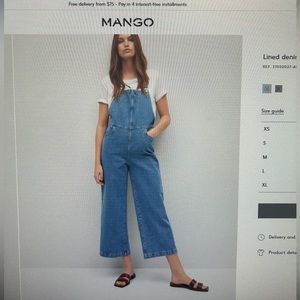 Mango lined denim dungarees / overalls.